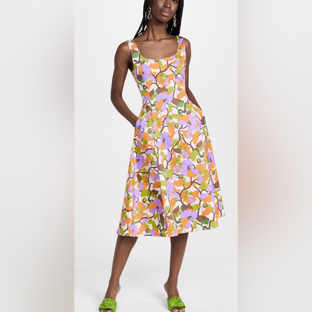 La Double J Sophia Floral Print Square Neck  Dress Size S